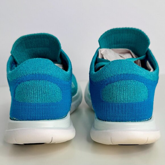 Women's 6 NIKE FREE 4.0 FLYKNIT RUNNING SHOES BLUE TURQUOISE 631050 - Picture 6 of 9